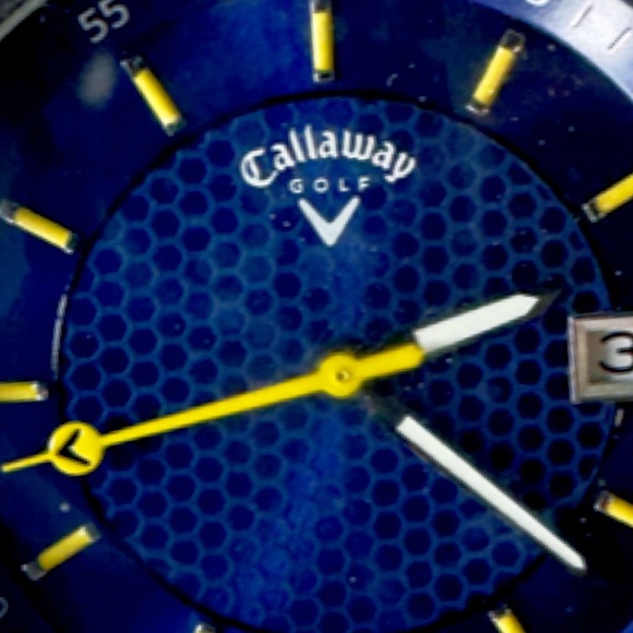 Callaway Golf Watch Blue Stainless Band Three Hand Date - Picture 3 of 8
